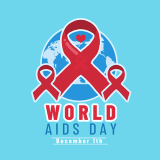 三个瓶子海报模板_世界艾滋病日社交媒体三个红丝带