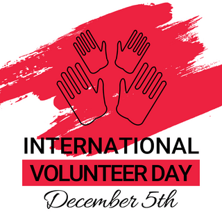 红色手掌international volunteer day节日宣传sns