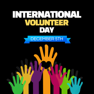 彩色手掌international volunteer day节日宣传sns