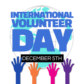 蓝色地球手掌international volunteer day节日宣传sns