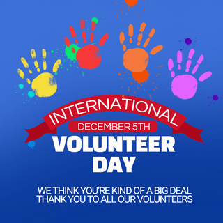 蓝色地球手掌international volunteer day节日宣传sns