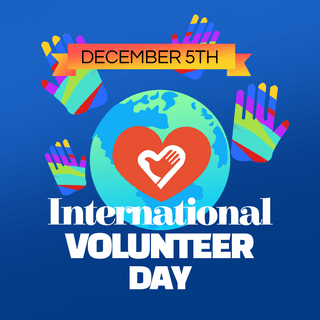 彩色手掌international volunteer day节日宣传sns