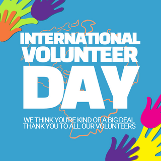 蓝色手掌海报模板_蓝色地球手掌international volunteer day节日宣传sns