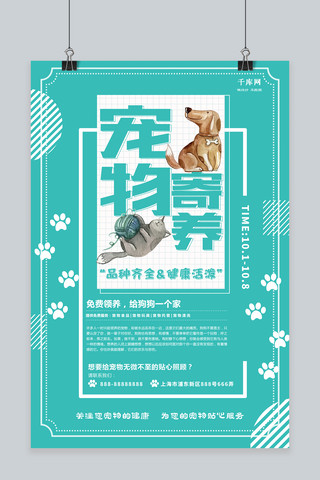 萌宠海报海报模板_时尚萌宠宠物店促销海报