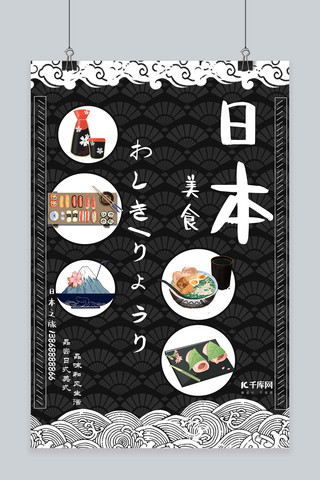 简约日式料理海报模板_日本之旅和风日料海报