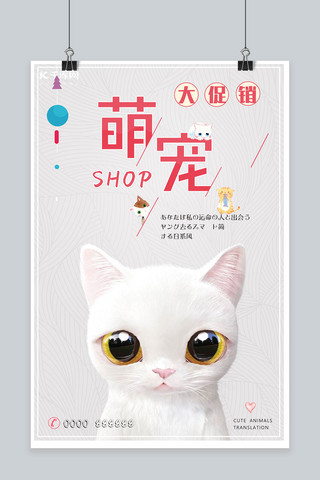 日系清新海报模板_宠物日系清新可爱宠物促销海报