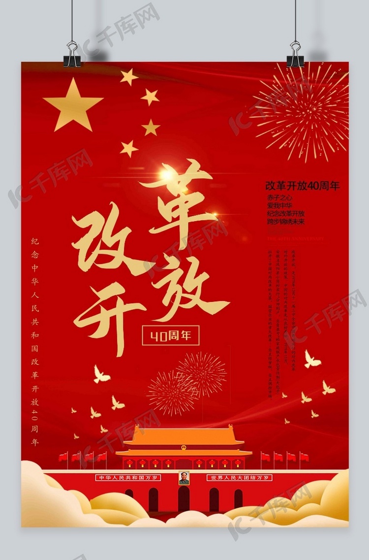 庆祝改革开放40周年海报