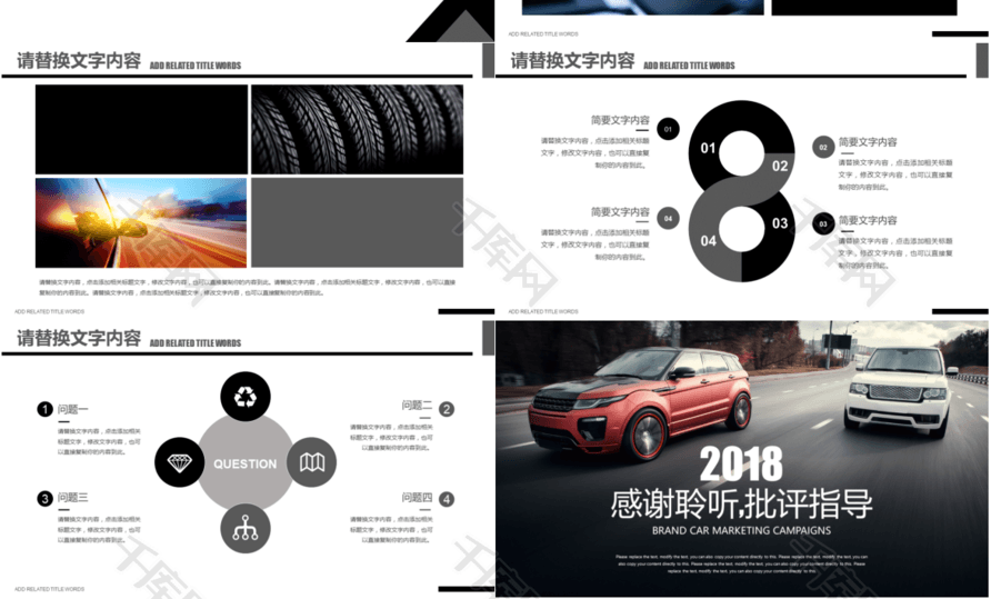 高端品牌汽车营销宣传计划书PPT模板模版免费