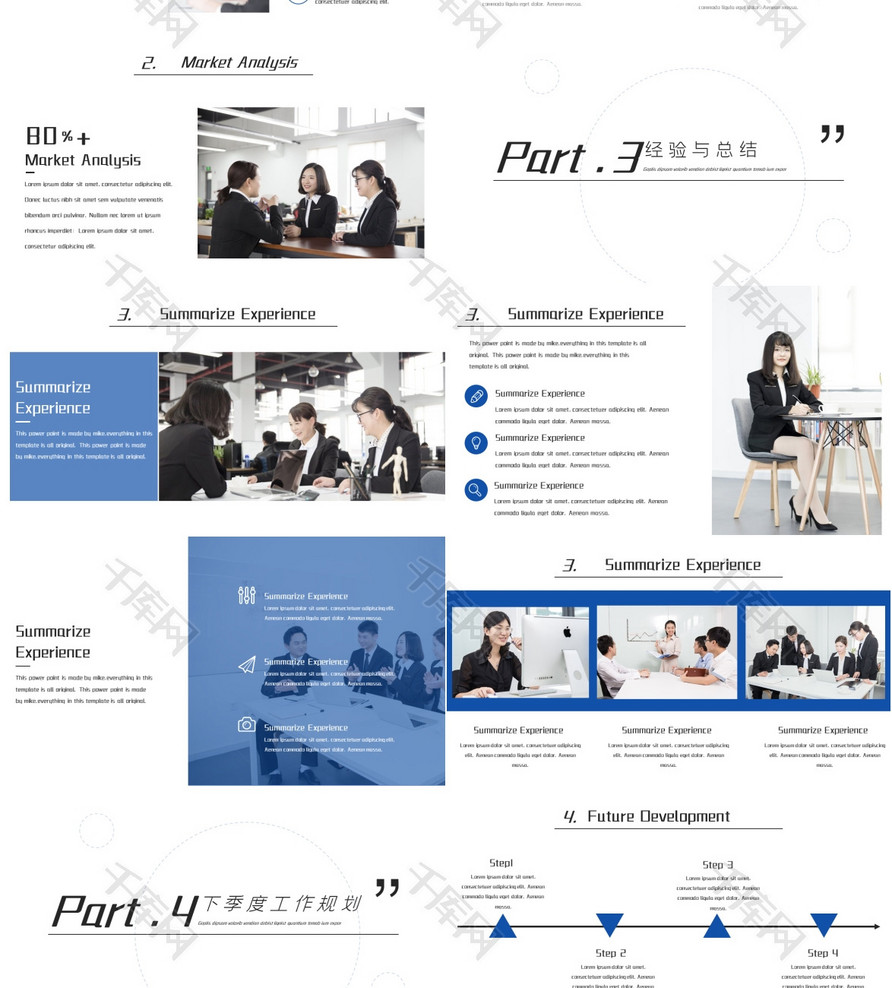 蓝色商务企业年度报告PPT模板