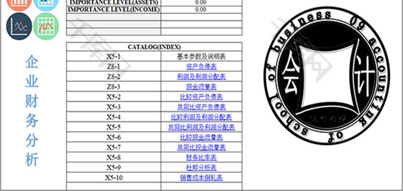 财务企业财务分析excel模板