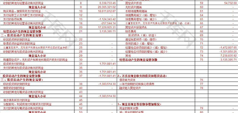 财务现金流量表excel模板