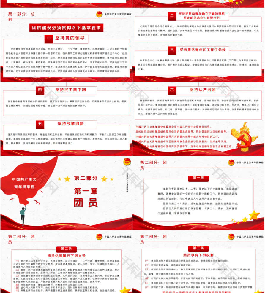 深入解读中国共产主义青年团章程PPT模板