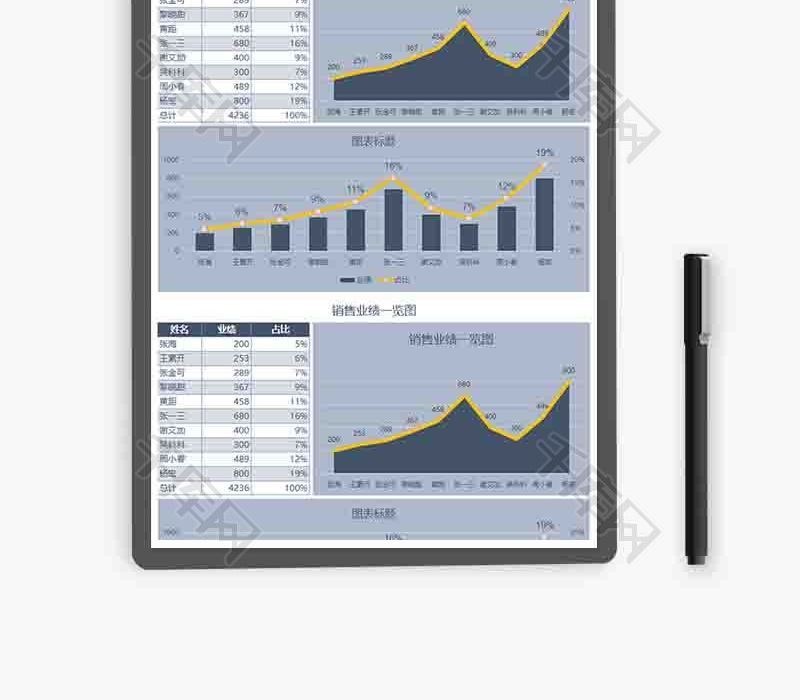 销售业绩统计折线图excel模板