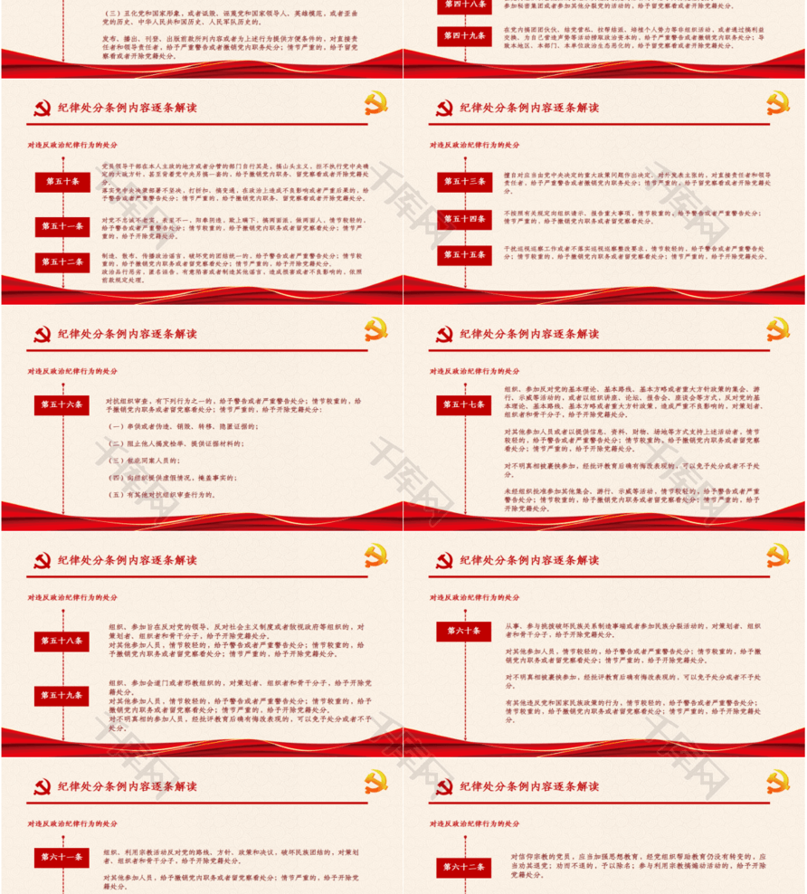 中国共产党纪律处分条例PPT模板