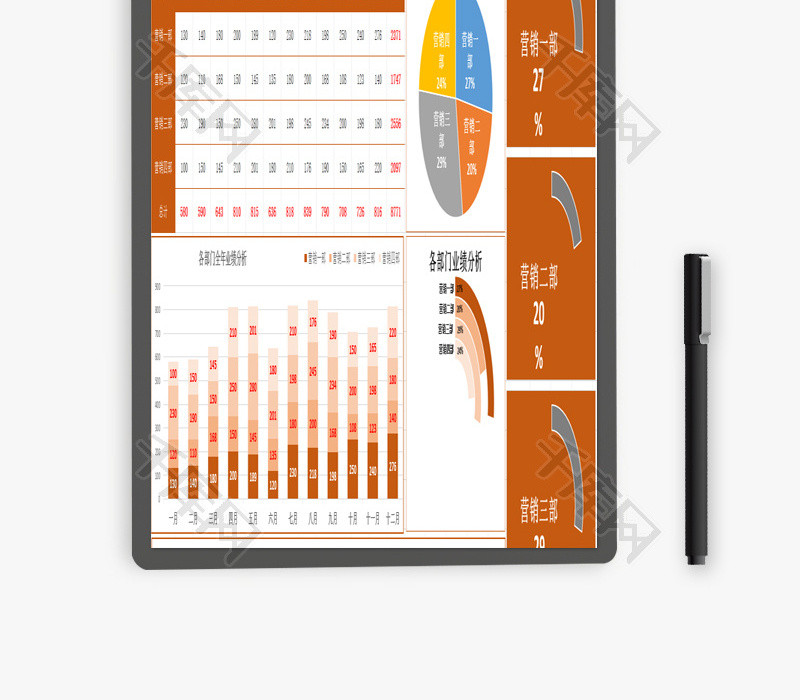 营销业绩分析报告表EXCEL模板