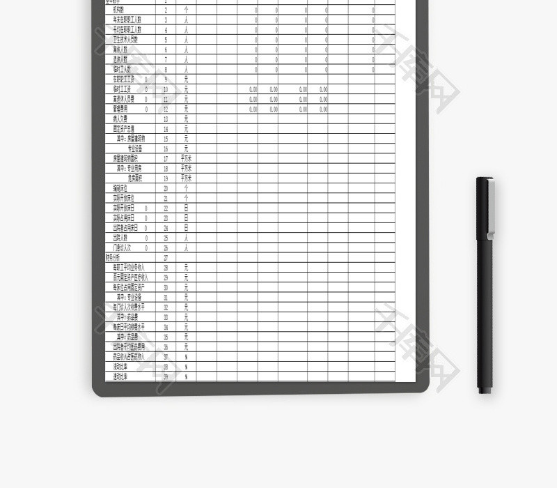 医疗机构基本数字表EXCEL模板