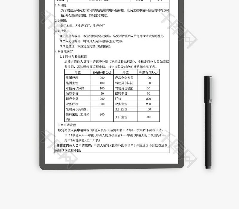 话费管理规定Word文档