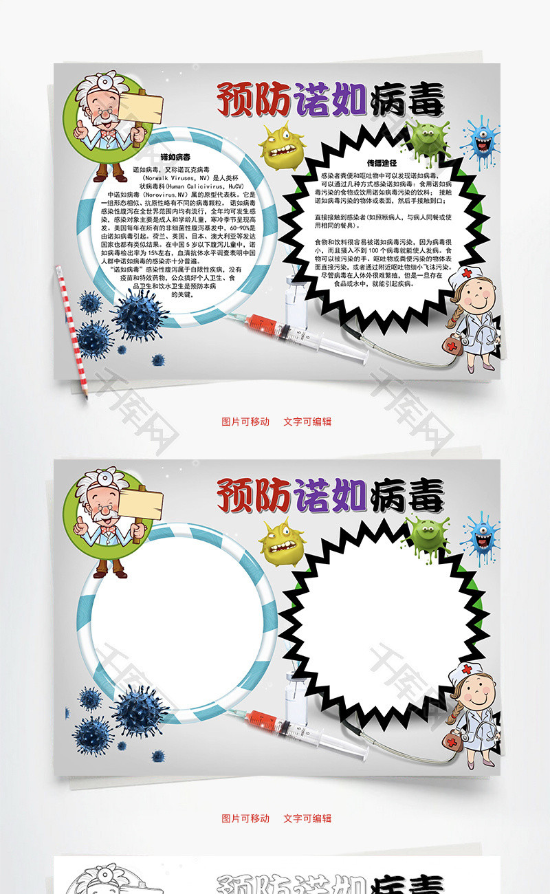 预防诺如病毒途径word手抄报