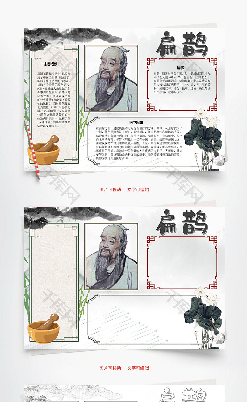 扁鹊成就word手抄报_千库网(手抄报id:104933)