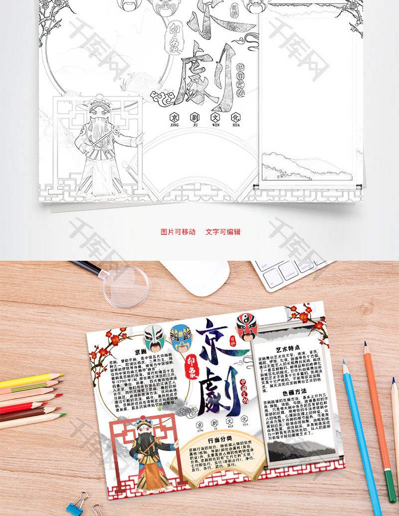 京剧印象小报word手抄报