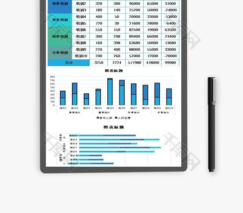 培训收支表Excel模板
