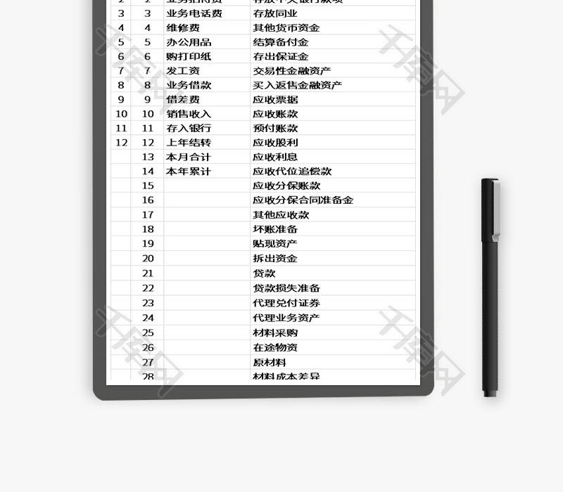 银行日记账excel模板