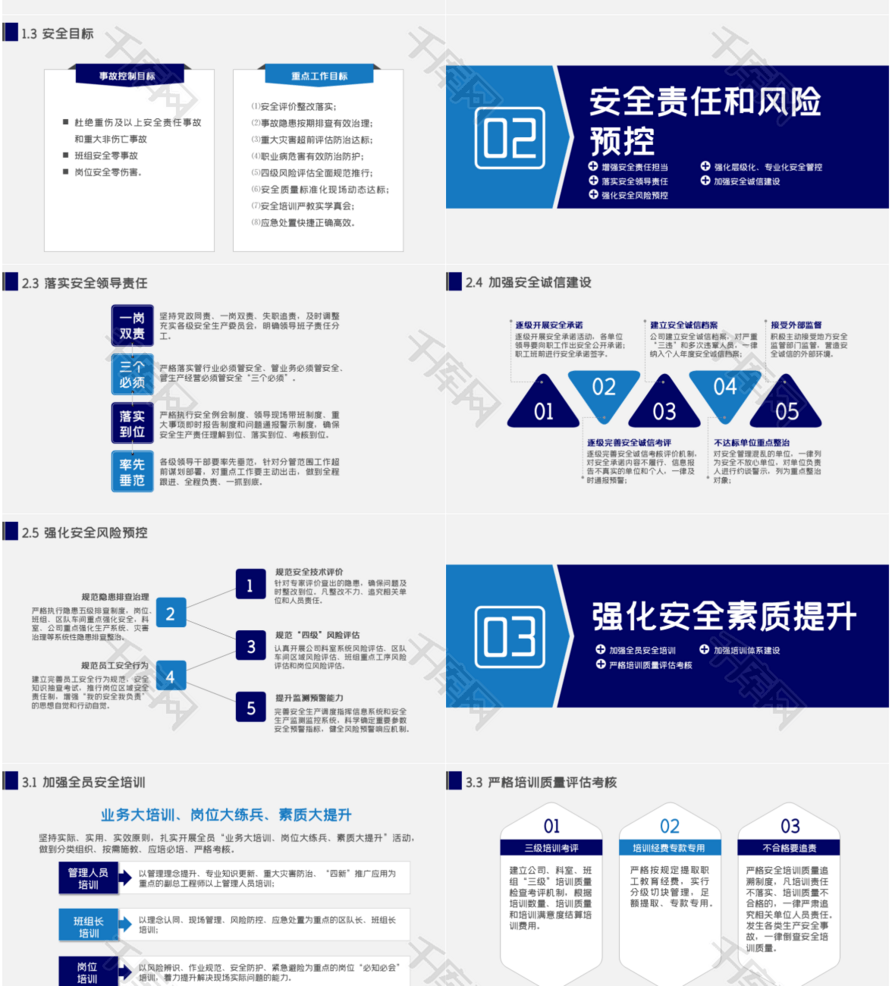 蓝色大气教育培训安全生产月主题PPT模板