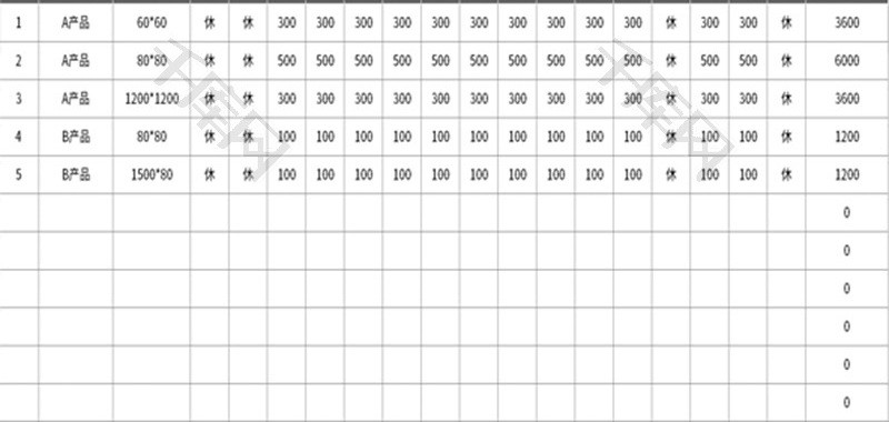 车间春节产量计划表Excel模板