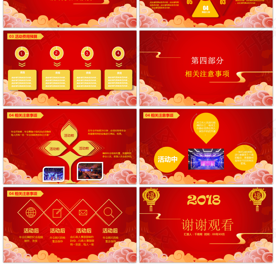 新年晚会企业年会活动策划方案PPT模板