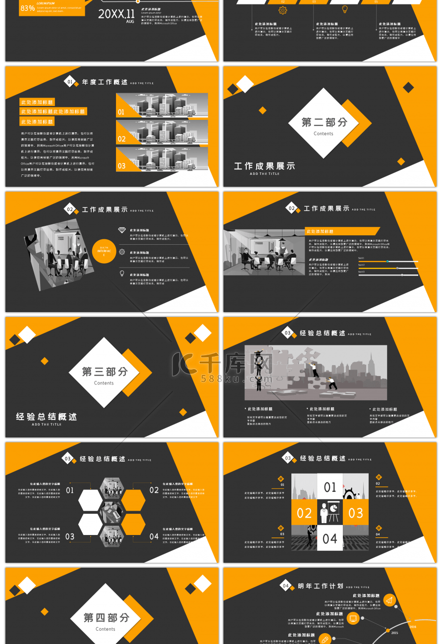 黑色高端大气年终工作总结汇报PPT模板