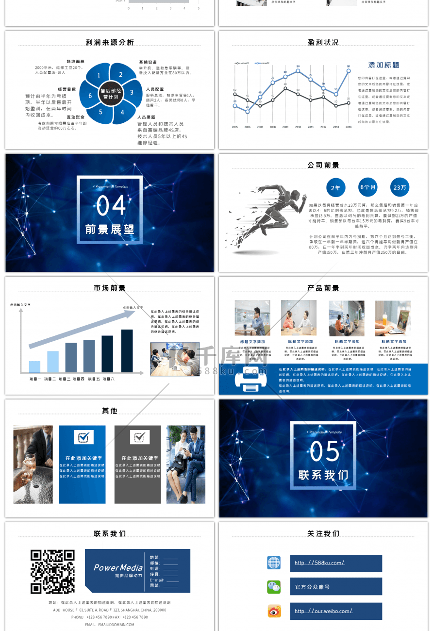 蓝色科技公司简介产品介绍融资路演PPT模板