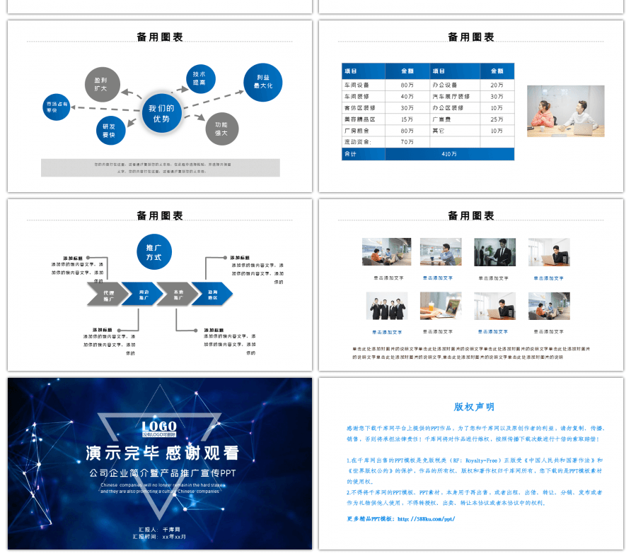 蓝色科技公司简介产品介绍融资路演PPT模板