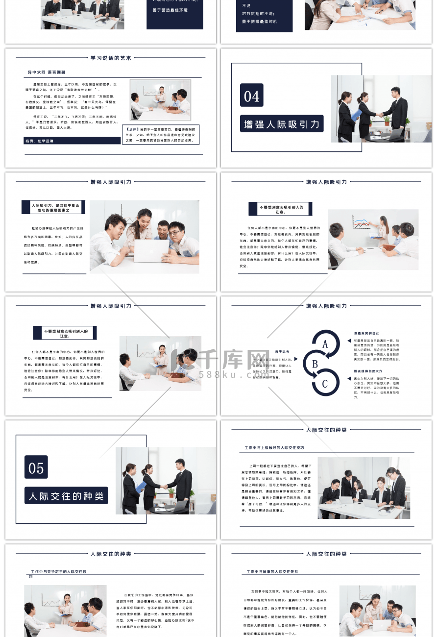 商务人际交往技巧培训PPT模板