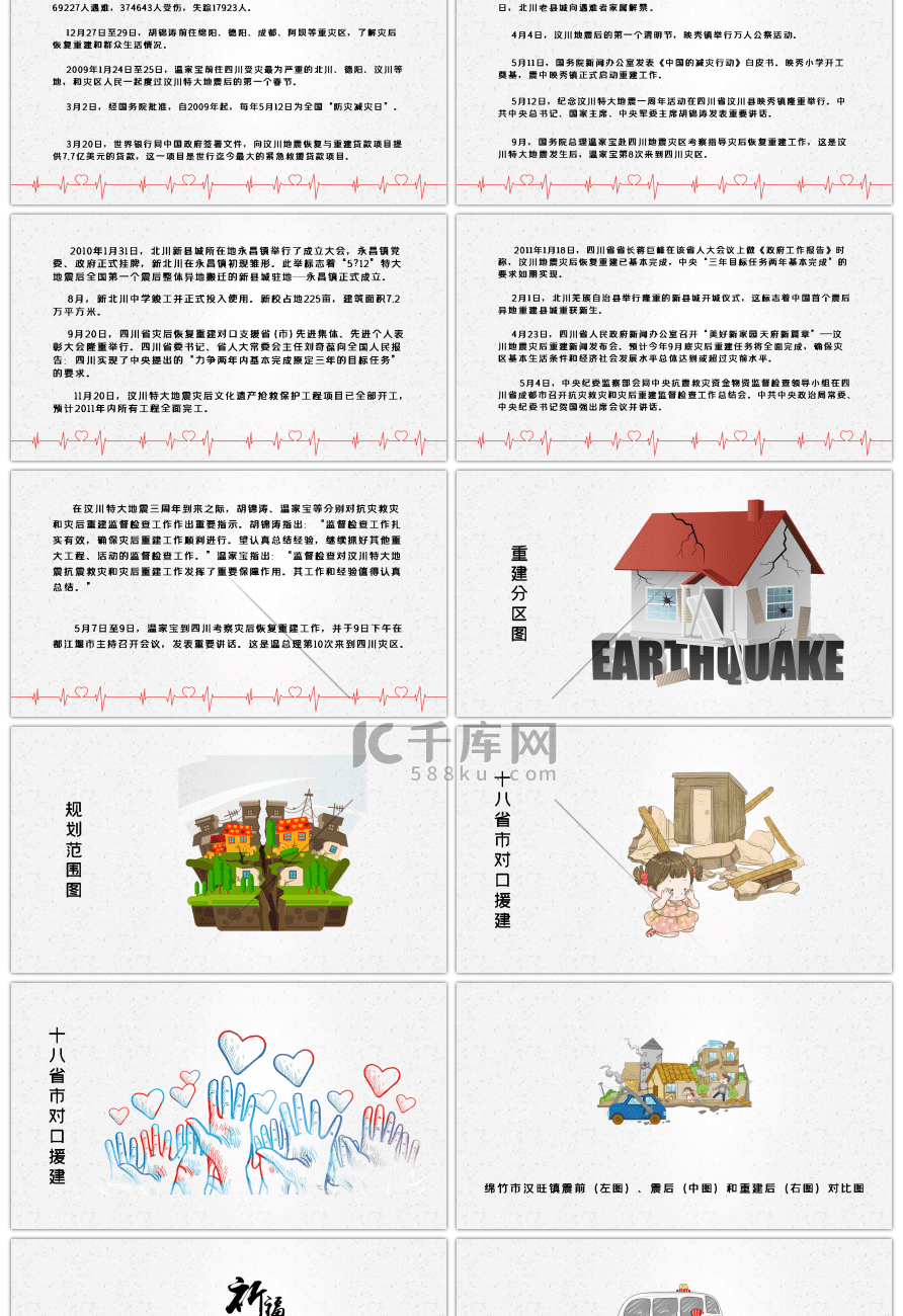 512纪念汶川地震10周年PPT模板