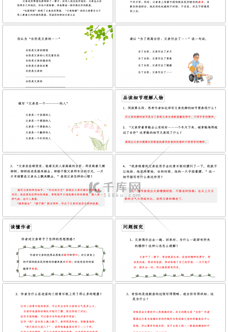 人教版七年级下册台阶语文课件PPT模板