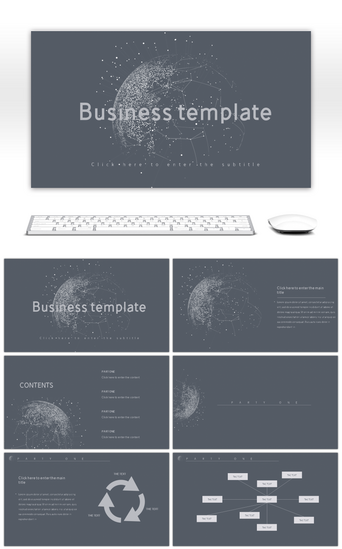 商务商业计划书PPT模板_灰色星球商务商业计划书PPT模板