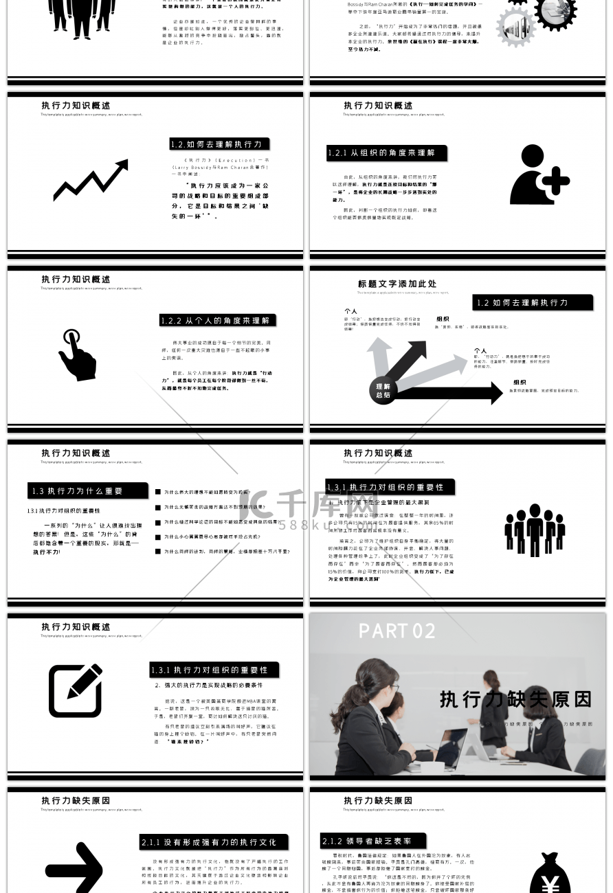 蓝色商务企业员工培训执行力培训PPT模板