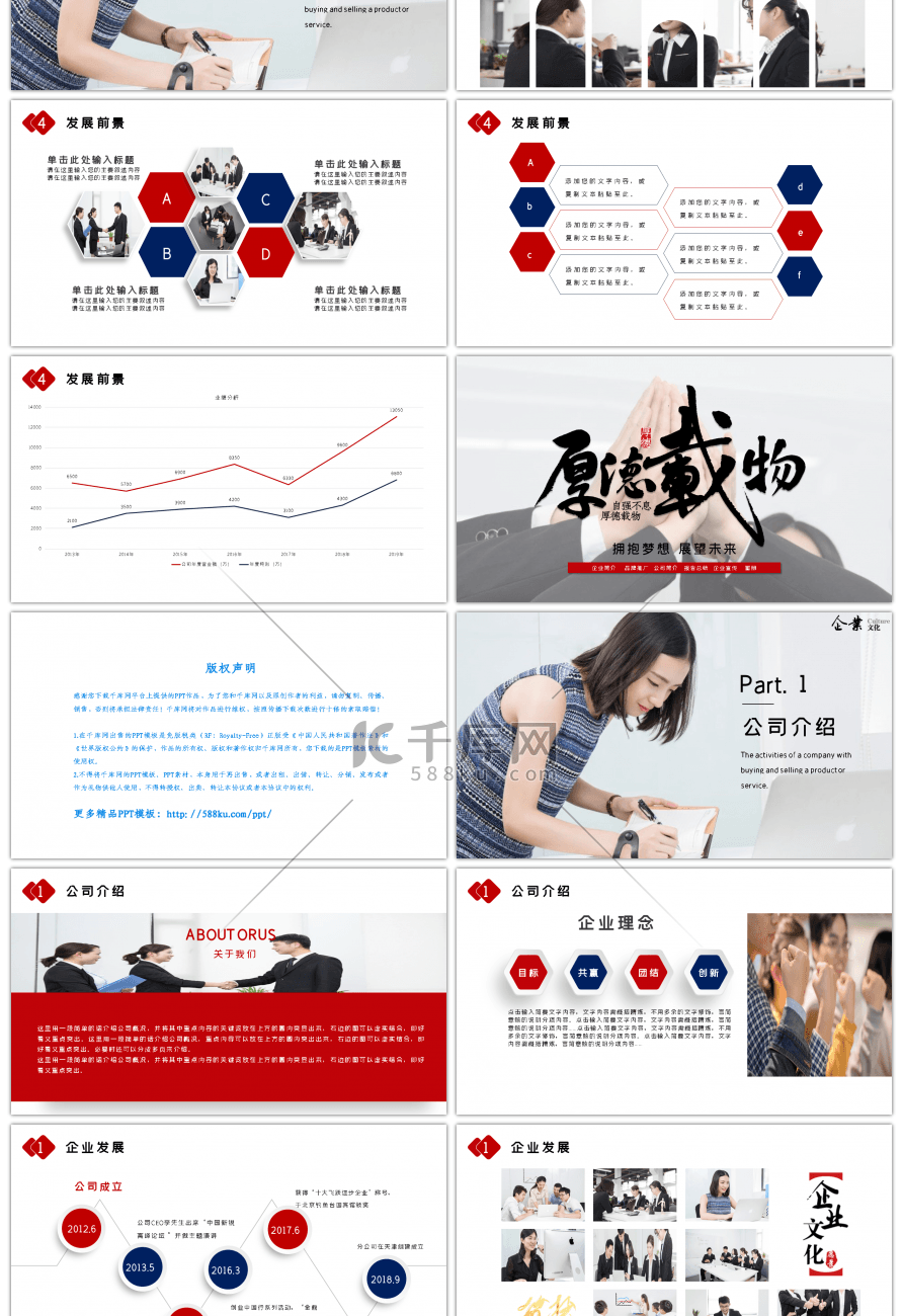 大气商务公司简介企业文化PPT模板