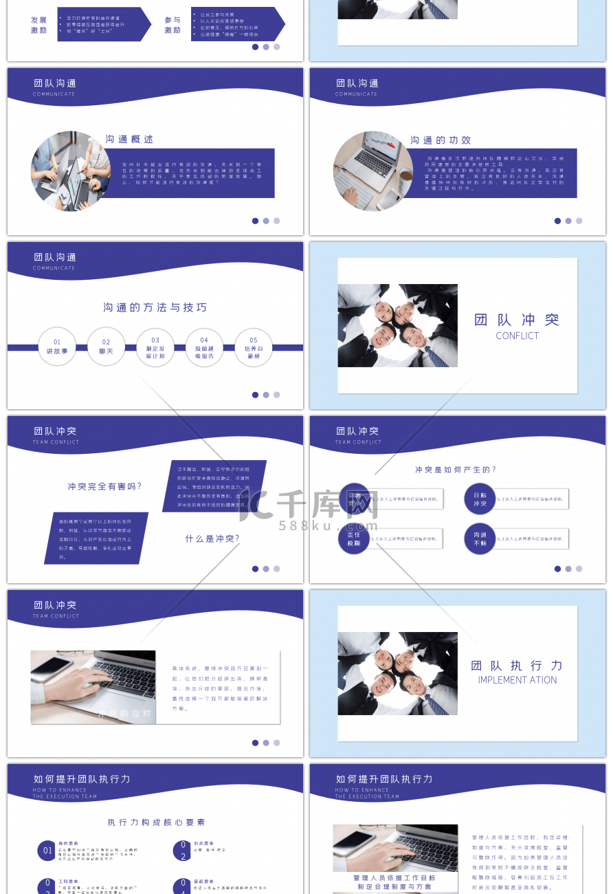 蓝色商务风格公司建设团队培训PPT模