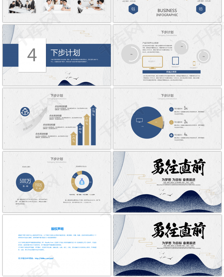中国风商务财务部个人述职报告PPT模板
