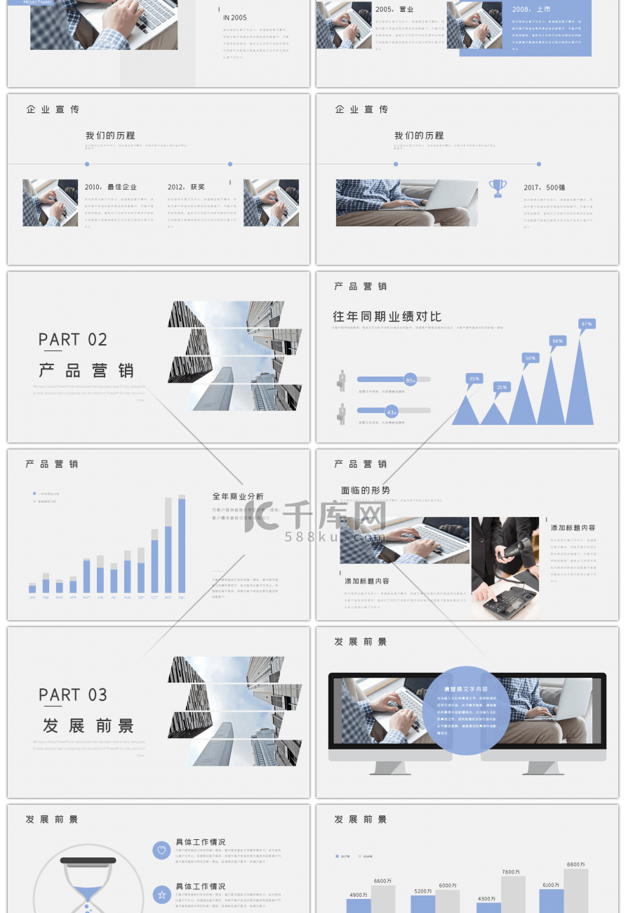 小清新商业计划书商务演示PPT模板