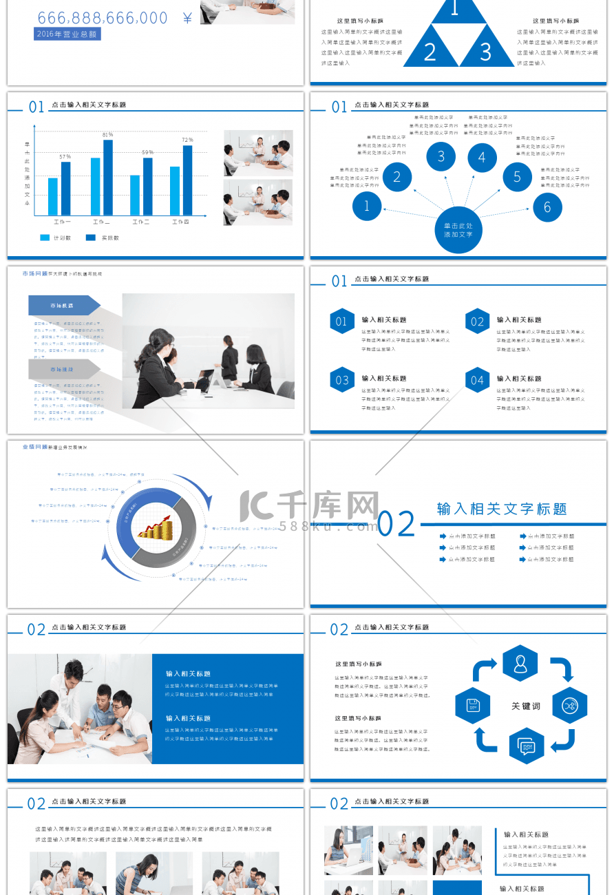 蓝色财务分析报告PPT模板