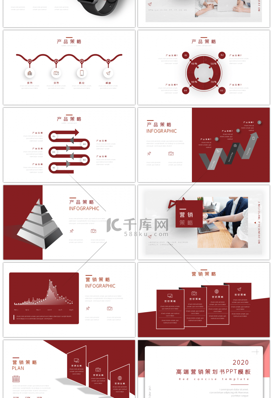 红色高端营销策划书PPT模版