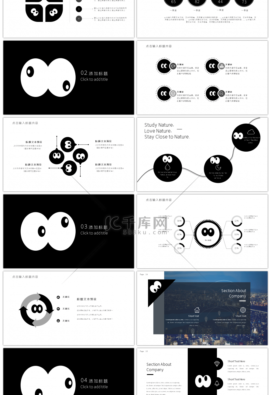 搞怪风创意自制工作汇报PPT模板