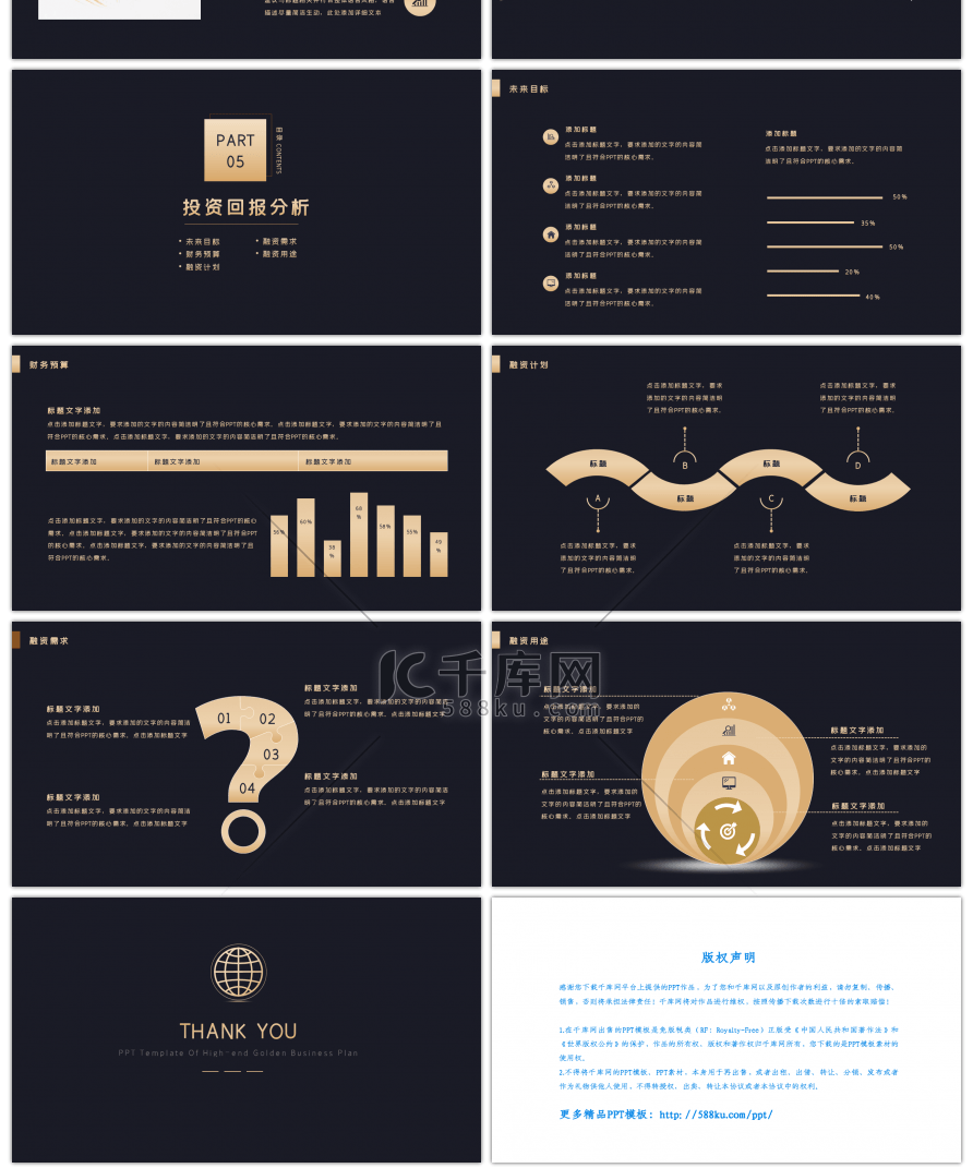 黑金色高端商业计划书PPT模板