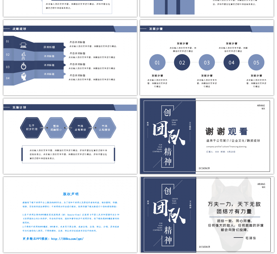 团队精神企业介绍培训ppt模板