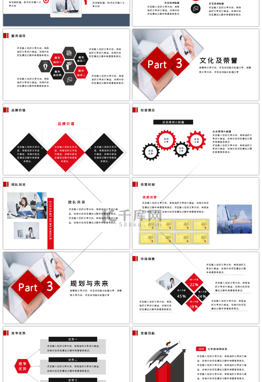 红色商务公司介绍企业宣传PPT模板