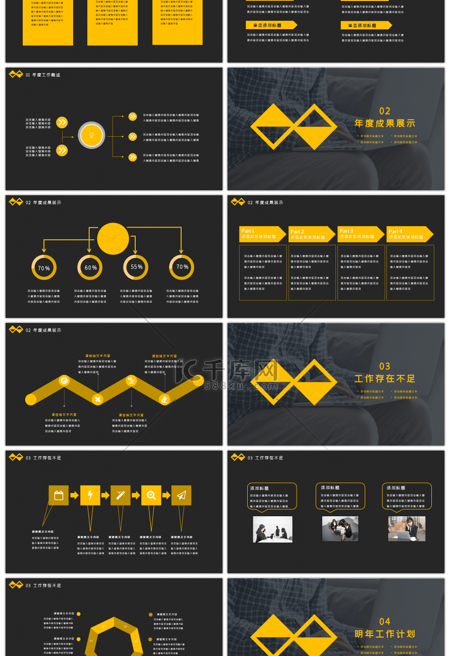 2019简约商务年终述职报告PPT模板