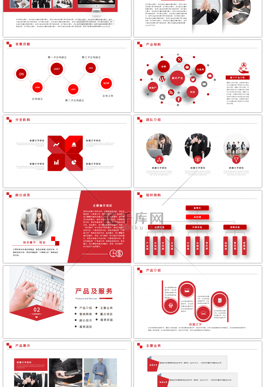 红色大气商务风公司介绍PPT模板