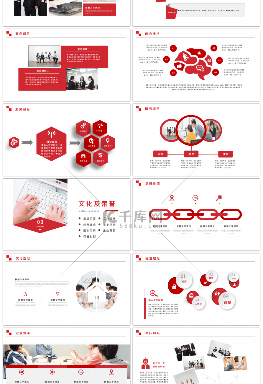 红色大气商务风公司介绍PPT模板